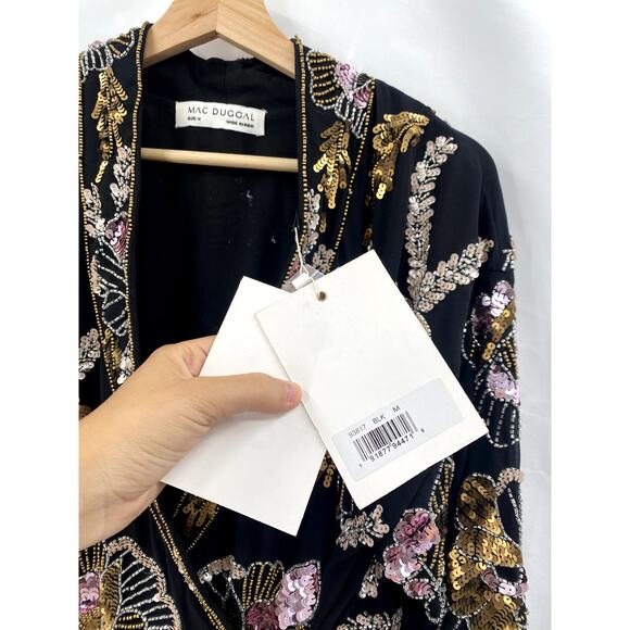 Mac Duggal M Beaded Wrap Mini Dress 93817 - Picture 5 of 11